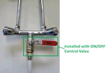 The water outlet of the "shower storage type" electric water heater installed with ON/OFF control valve