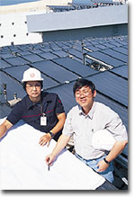 Monitoring the performance of solar panels at the Sheung Shui Slaughterhouse, an energy-saving measure.