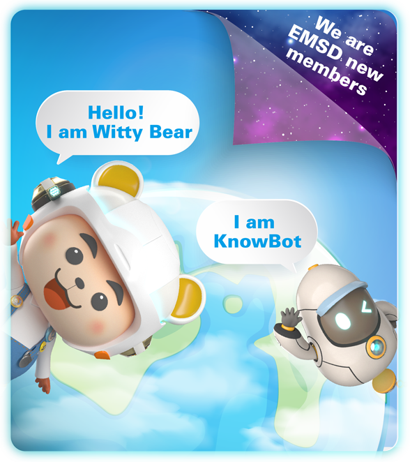 Hello! Iam Witty Bear! I am KnowBot! We are EMSD new members!